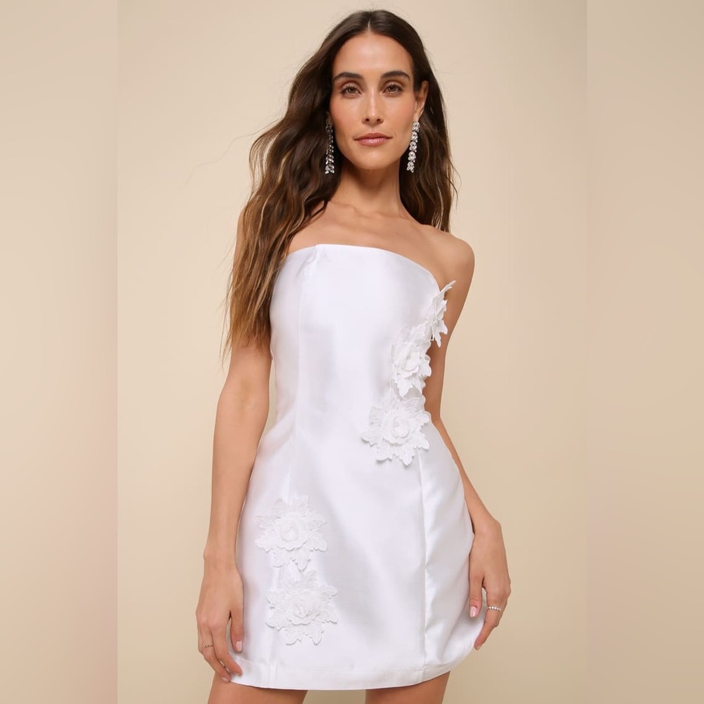 Lulu's White Strapless Dress